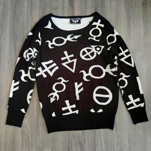killstar black and white symbol sweater!